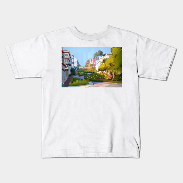 Lombard Street Kids T-Shirt by Henry Wong
